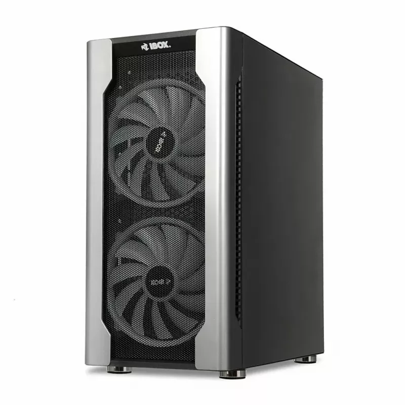 Obudowa PC IBOX Chiron ZH68 Gaming, ATX Midi-Tower, obsługa EATX, czarna, okno boczne, podświetlenie