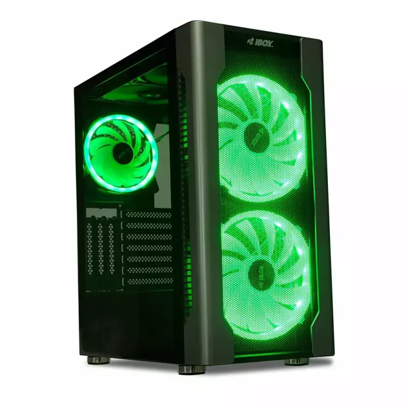 Obudowa PC IBOX Chiron ZH68 Gaming, ATX Midi-Tower, obsługa EATX, czarna, okno boczne, podświetlenie
