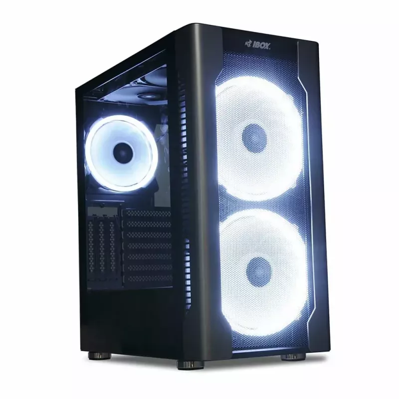 Obudowa PC IBOX Chiron ZH68 Gaming, ATX Midi-Tower, obsługa EATX, czarna, okno boczne, podświetlenie