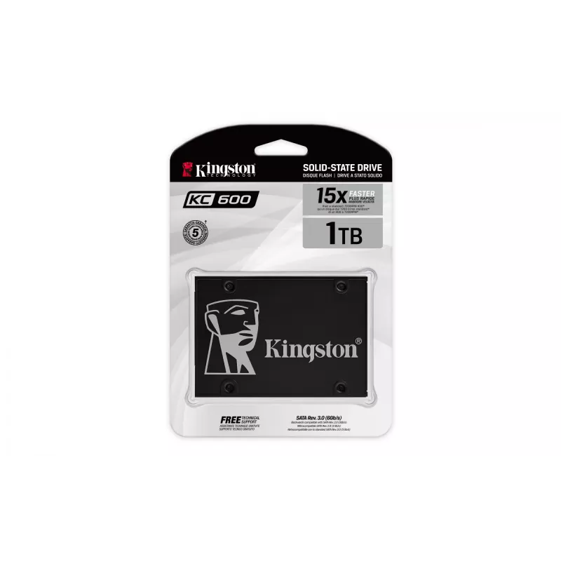 Kingston Technology 1024G SSD KC600 SATA3 2.5 cala, 1 TB, 2.5 cala, 550 MB/s, 6 Gbit/s