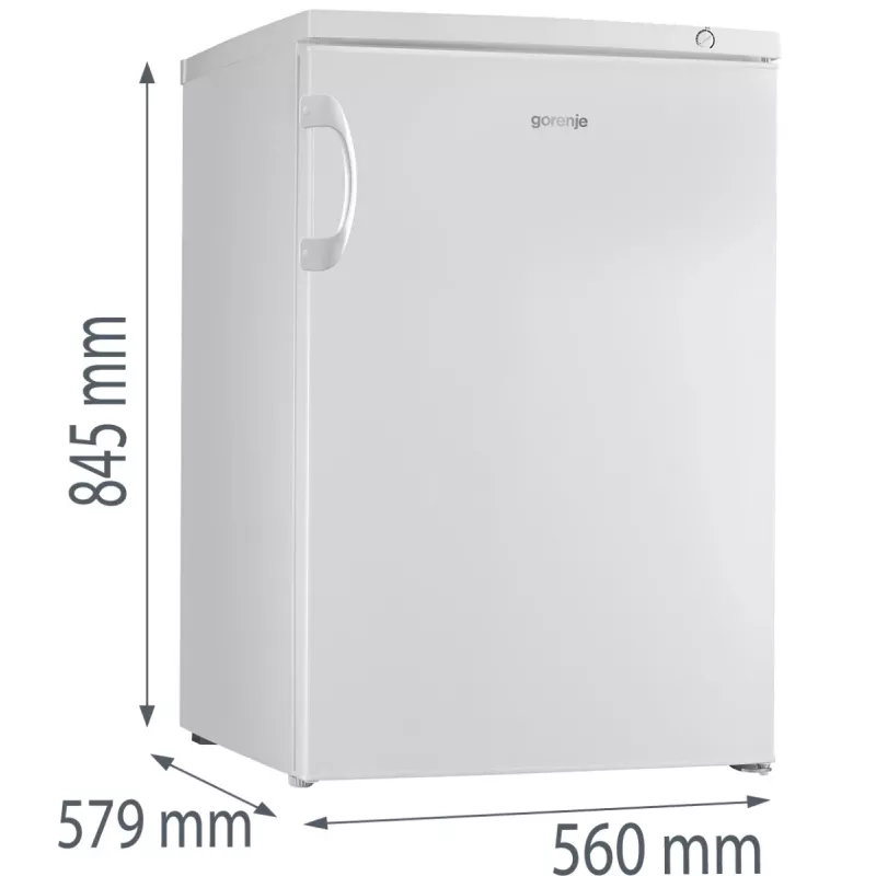 Zamrażarka pionowa Gorenje F492PW — 82 l, biała, 4‑gwiazdkowa, prawy zawias, 165 kWh/rok