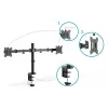 DIGITUS Univer.dual Monitor Clamp Mount 17-32in 2x 8kg (max.) Czarny
