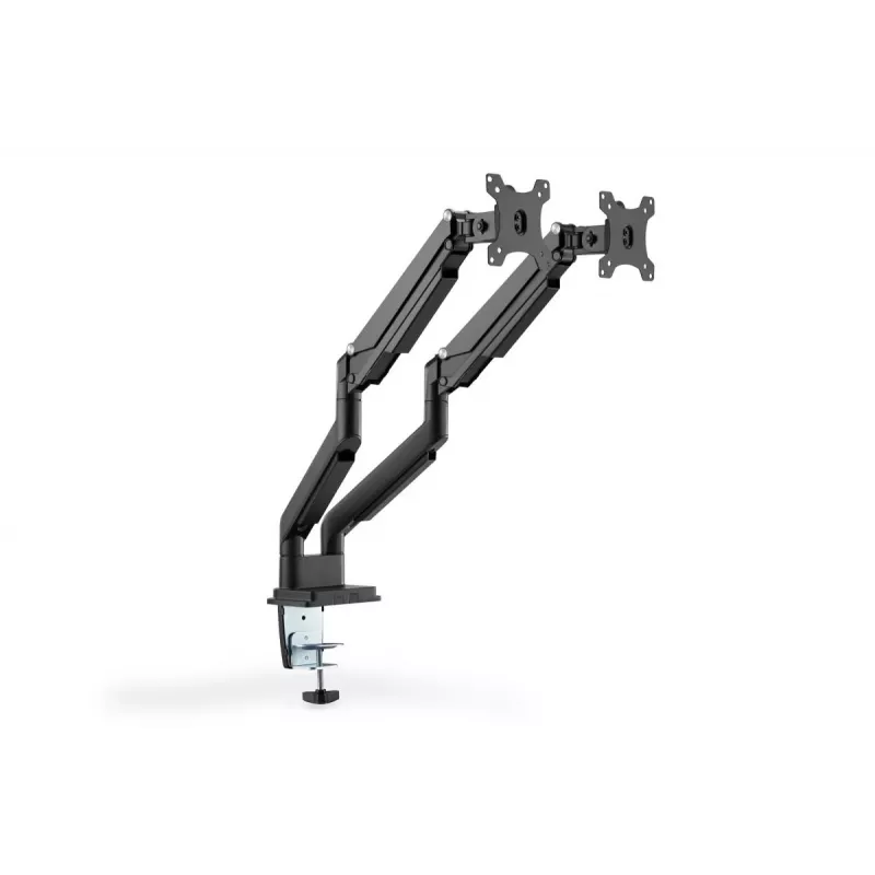 DIGITUS Universal Dual Monitor Mount Gas Spring Clamp 17-32in 2x 9kg