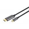 DIGITUS USB-C - HDMI Adapter, 2m 4K/30Hz, czarny, metalowa obudowa