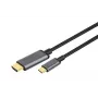 DIGITUS USB-C - HDMI Adapter, 2m 4K/30Hz, czarny, metalowa obudowa