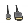 DIGITUS USB-C - HDMI Adapter, 2m 4K/30Hz, czarny, metalowa obudowa
