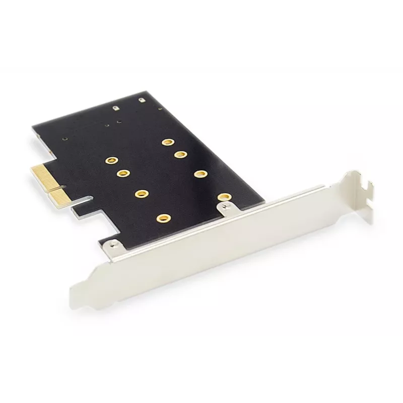 Karta dodatkowa DIGITUS M.2 NGFF/NVMe SSD na PCIe, obsługuje klucze B, M i B+M, rozmiary 80, 60, 42 i 30 mm