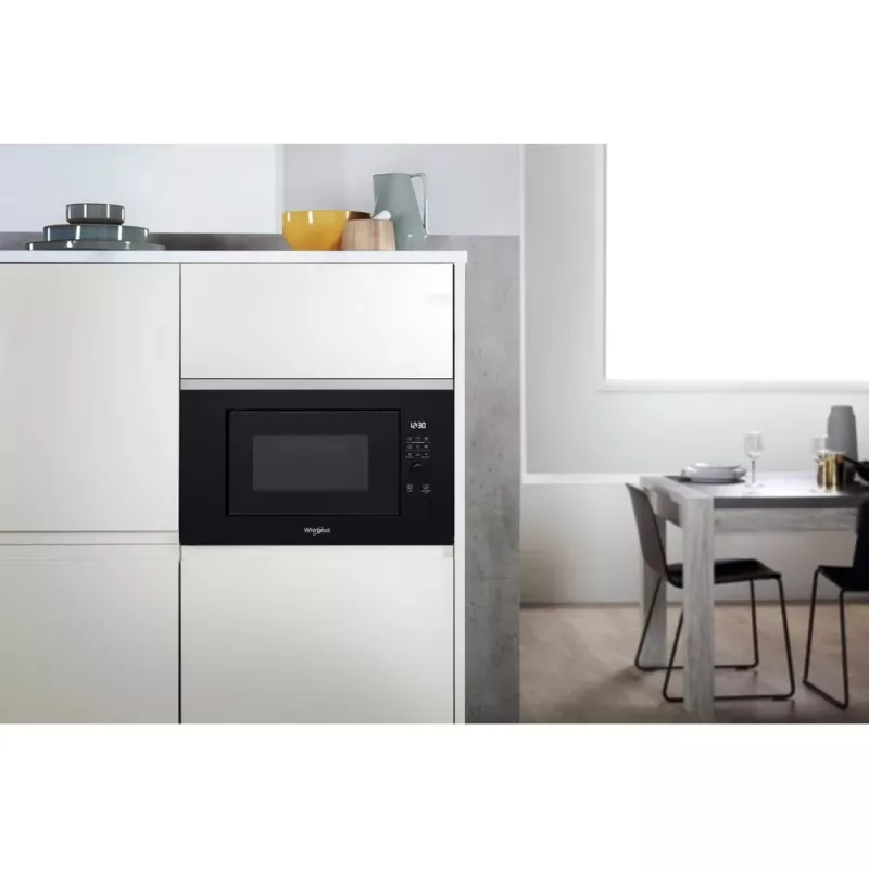 Kuchenka mikrofalowa z grillem do zabudowy WHIRLPOOL WMF201G, 800 W, 20 l, stal nierdzewna/czarny