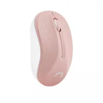 Wireless RF Optical mysz NATEC Toucan Office — Ambidextrous, 1600 DPI, 3 Buttons, Wheel, biały/Pink