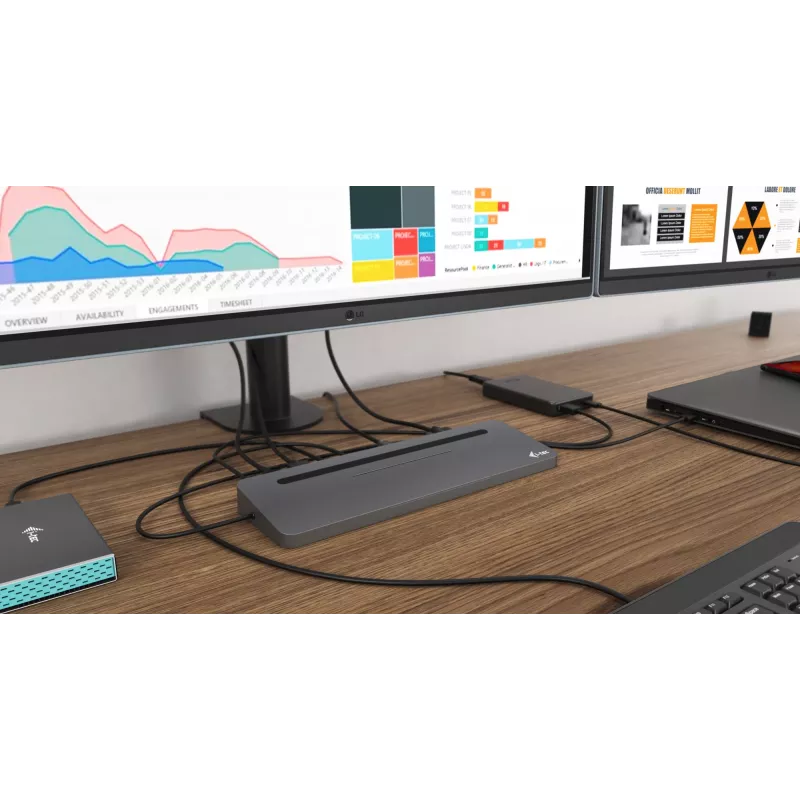 i-tec Metal USB-C Ergonomic 4K 3x Display Docking Station + Power Delivery 85 W