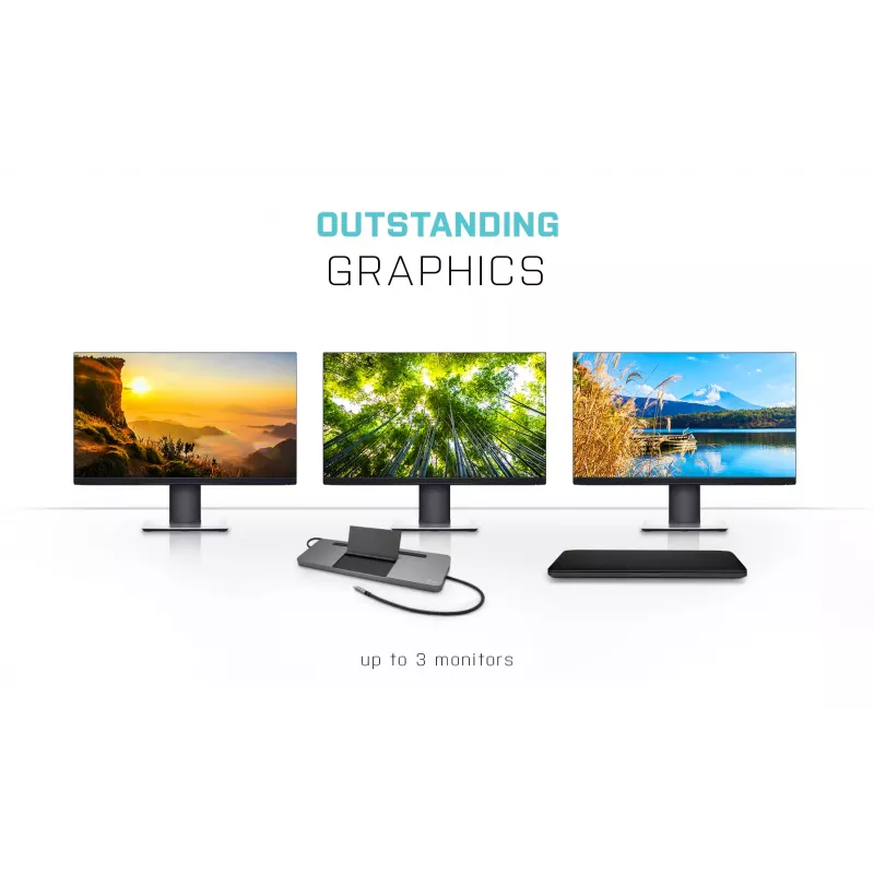 i-tec Metal USB-C Ergonomic 4K 3x Display Docking Station + Power Delivery 85 W