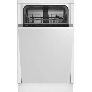 Zmywarka do zabudowy BEKO DIS35026 — wąska 45 cm, 10 kompletów, 48 dB, 5 programów, klasa energetyczna E