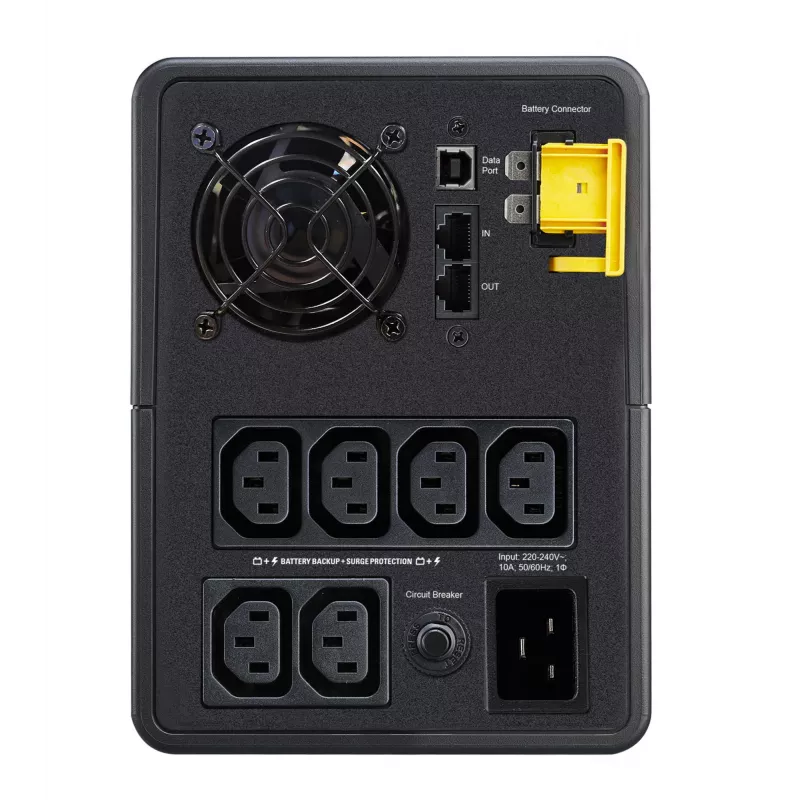 APC Back-UPS, 2200VA, Tower, 230V, 6x gniazda IEC C13, AVR, Line-Interactive, 2,2 kVA, 1200 W, sinus, 140 V, 300 V