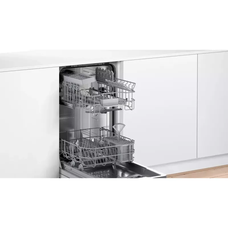 Zmywarka do zabudowy Bosch Serie 2 SPV2IKX10E, wąska 45 cm, 9 kompletów, 48 dB, 5 programów, zbiornik ze stali nierdzewnej