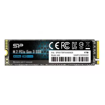 SSD M.2 2280 Silicon Power 1000GB NVMe PCIe Gen3x4, odczyt 2200 MB/s, zapis 1600 MB/s