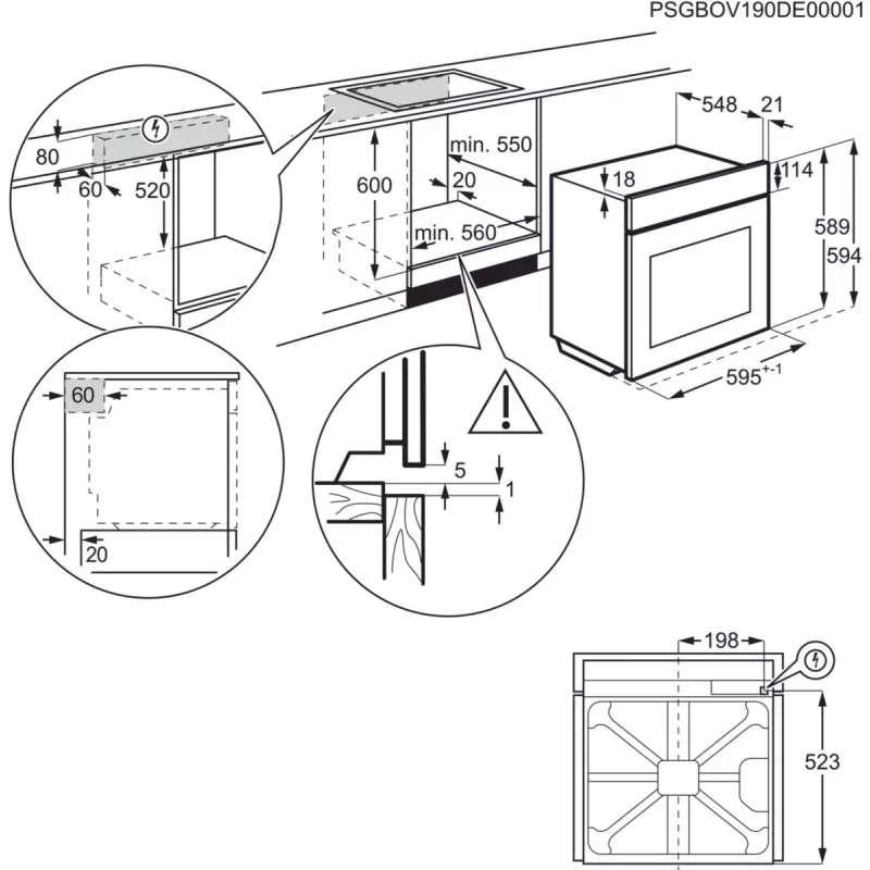 Electrolux EOF3H40X 2790 W Czarny, stal nierdzewna