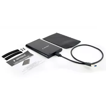Obudowa GEMBIRD USB 3.1 2,5 cala SATA HDD z portem Type-C, szczotkowane aluminium - czarna