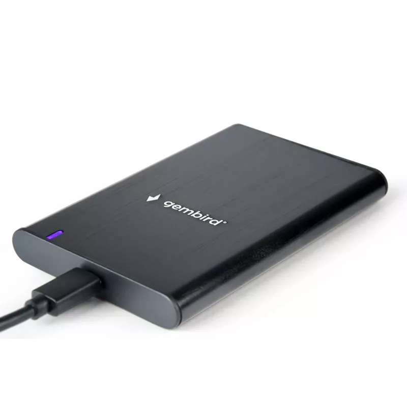 Obudowa GEMBIRD USB 3.1 2,5 cala SATA HDD z portem Type-C, szczotkowane aluminium - czarna