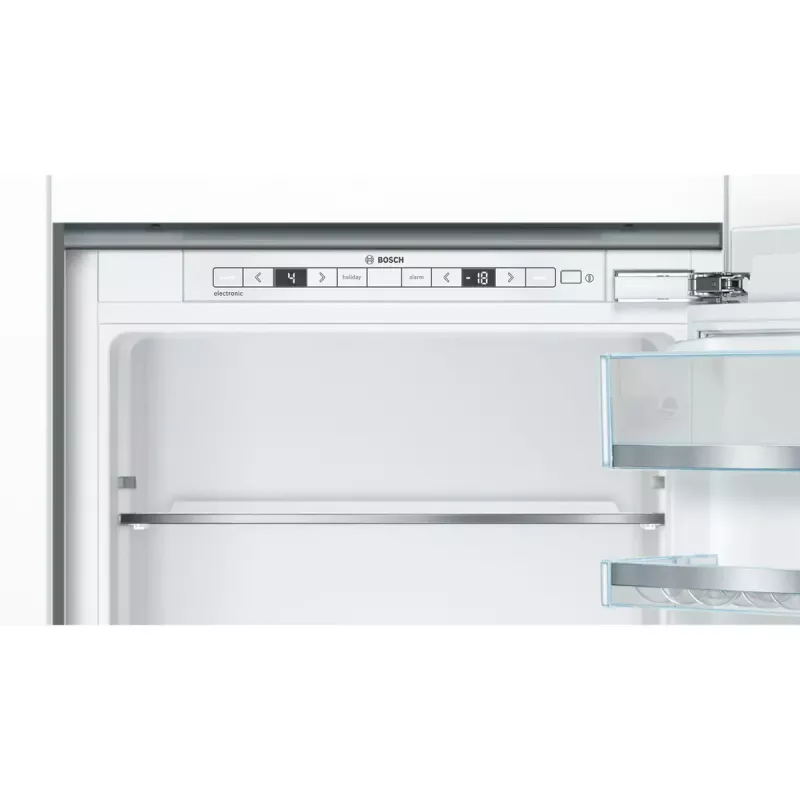 Wbudowana lodówko-zamrażarka Bosch Serie 6 KIS86AFE0, 266 L pojemności całkowitej, 192 L chłodziarka, 74 L zamrażarka dolna, sterowanie dotykowe, drzwi odwracalne
