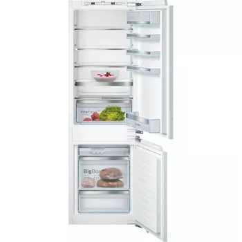 Wbudowana lodówko-zamrażarka Bosch Serie 6 KIS86AFE0, 266 L pojemności całkowitej, 192 L chłodziarka, 74 L zamrażarka dolna, sterowanie dotykowe, drzwi odwracalne
