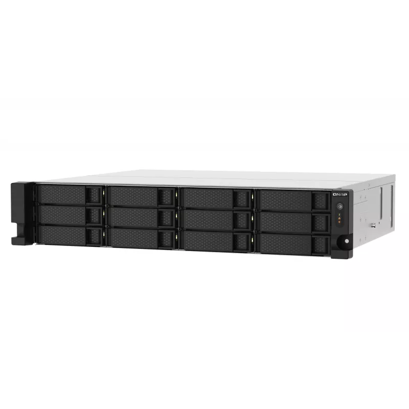 QNAP TS-1273AU-RP-8G Serwer NAS/magazynowy Rack (2U) Ryzen Embedded V1500B 8 GB DDR4 0 TB QNAP QTS Aluminium, Czarny
