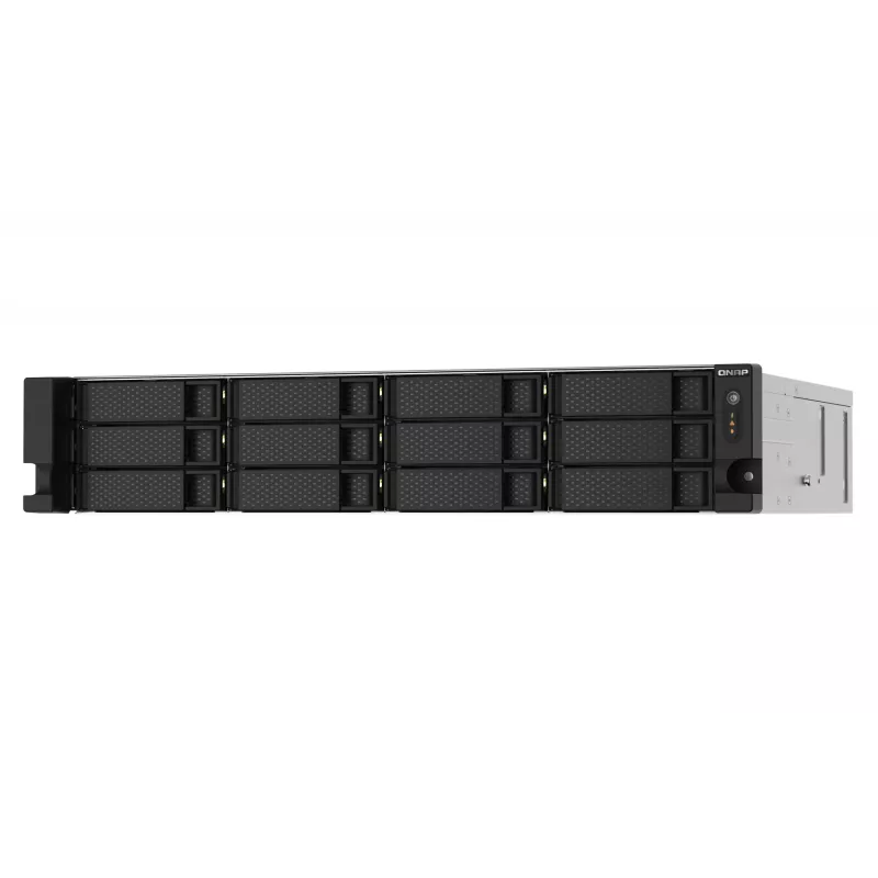 QNAP TS-1273AU-RP-8G Serwer NAS/magazynowy Rack (2U) Ryzen Embedded V1500B 8 GB DDR4 0 TB QNAP QTS Aluminium, Czarny