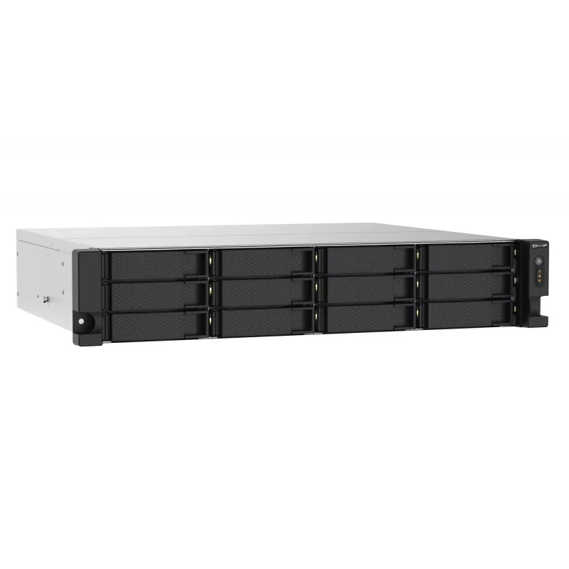 QNAP TS-1273AU-RP-8G Serwer NAS/magazynowy Rack (2U) Ryzen Embedded V1500B 8 GB DDR4 0 TB QNAP QTS Aluminium, Czarny