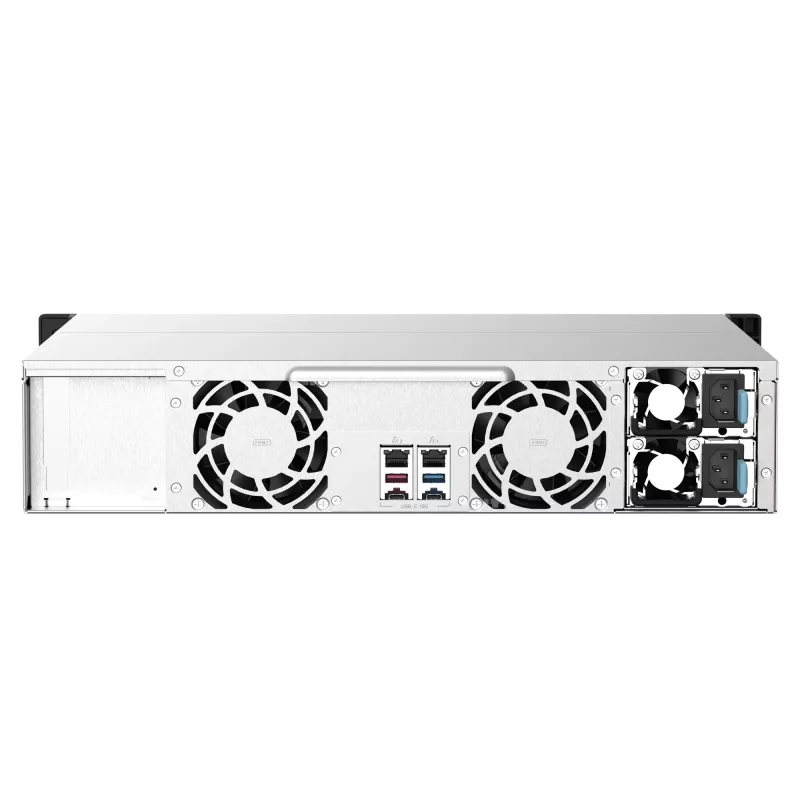 QNAP TS-1273AU-RP-8G Serwer NAS/magazynowy Rack (2U) Ryzen Embedded V1500B 8 GB DDR4 0 TB QNAP QTS Aluminium, Czarny