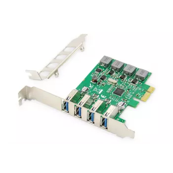 DIGITUS USB Pci-e Add-On card USB3.0, 4-port A/F, ChIPSet: VL805, self powered