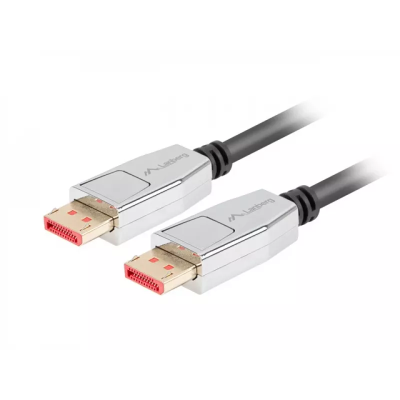 Kabel DisplayPort LANBERG CA-DPDP-20CU-0018-BK 1.8 m DisplayPort 1.4 32.4 Gbit/s HDR Pozłacane styki