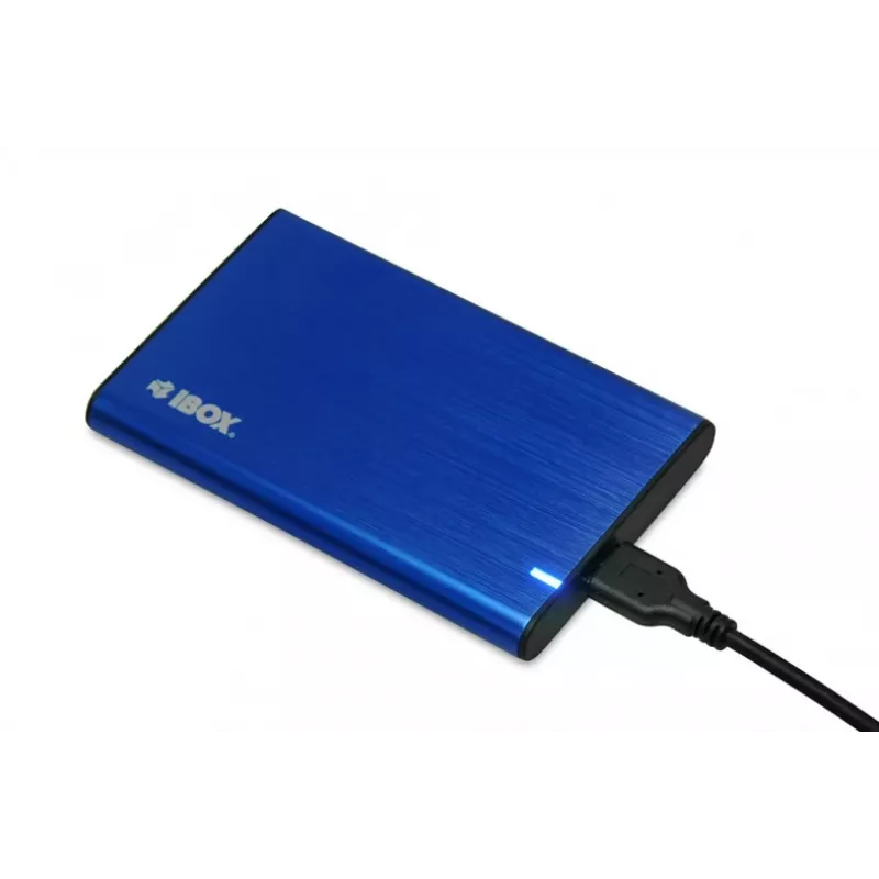 Obudowa HDD/SSD IBOX HD-05 — 2,5 cala SATA III, USB 3.2 Gen 1 (Micro-USB B), do 10 TB, niebieska