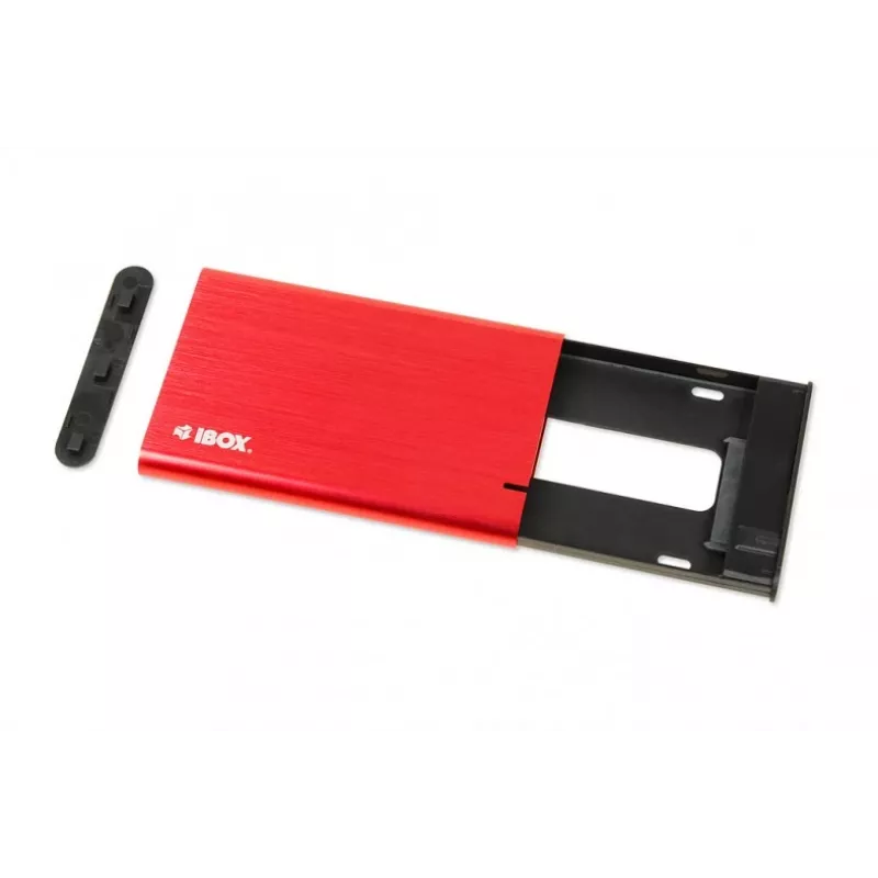 Obudowa na dysk HDD/SSD IBOX HD-05 Czerwona 2.5 cala — USB 3.2 Gen 1 (5 Gbit/s), JMicron JMS578, do 10 TB