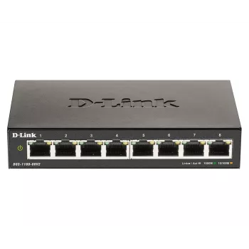 D-Link DGS-1100-08V2 Zarządzany przełącznik L2 Gigabit Ethernet (10/100/1000) Czarny