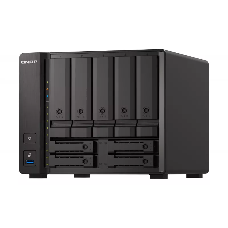 QNAP TS-H973AX NAS Tower Ryzen Embedded V1500B 32 GB DDR4 0 TB QuTS hero Czarny