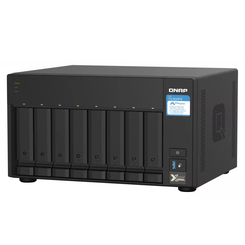 QNAP TS-832PX NAS Tower Annapurna Labs AL324 4 GB DDR4 0 TB QNAP Turbo System Aluminium, Czarny