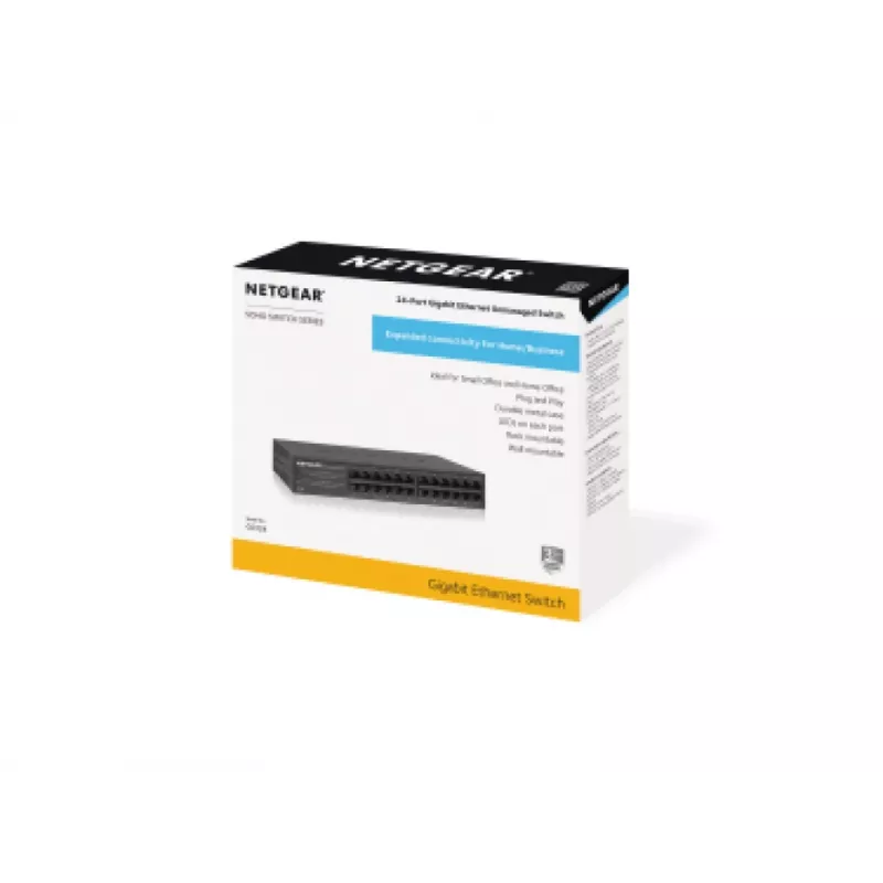 NETGEAR GS324 Niezarządzany Gigabit Ethernet (10/100/1000) Czarny