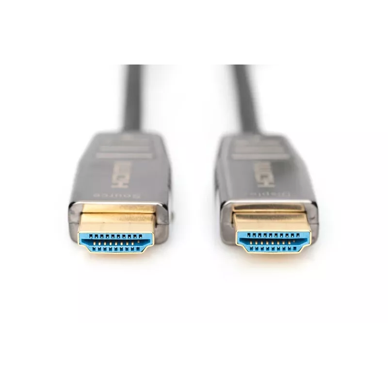 DIGITUS HDMI AOC hybrydowy kabel światłowodowy, Typ A M/M, 15m UHD 8K@60Hz, CE, czarny