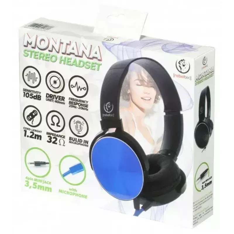 Słuchawki stereo Rebeltec MONTANA BLU