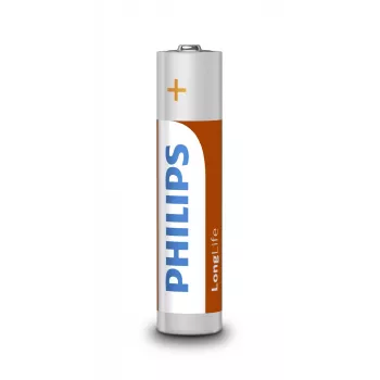 Bateria jednorazowa Philips LongLife R03L4B/10 — Cynkowo-Węglowa 1,5 V, AAA, 4-pak