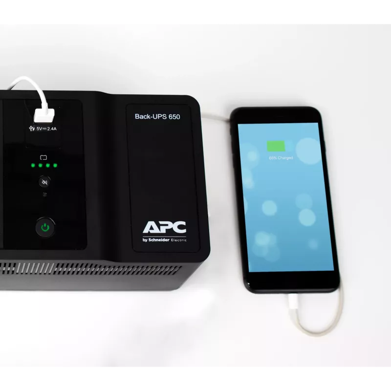 APC Back-UPS 650VA 230V 1 USB charging port - (Offline-) USV nieprzerwanego zasilania (UPS) Standby (Offline) 0.65 kVA 400 W 8 gniazd AC