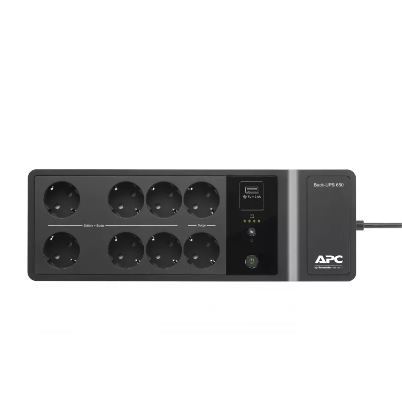 APC Back-UPS 650VA 230V 1 USB charging port - (Offline-) USV nieprzerwanego zasilania (UPS) Standby (Offline) 0.65 kVA 400 W 8 gniazd AC