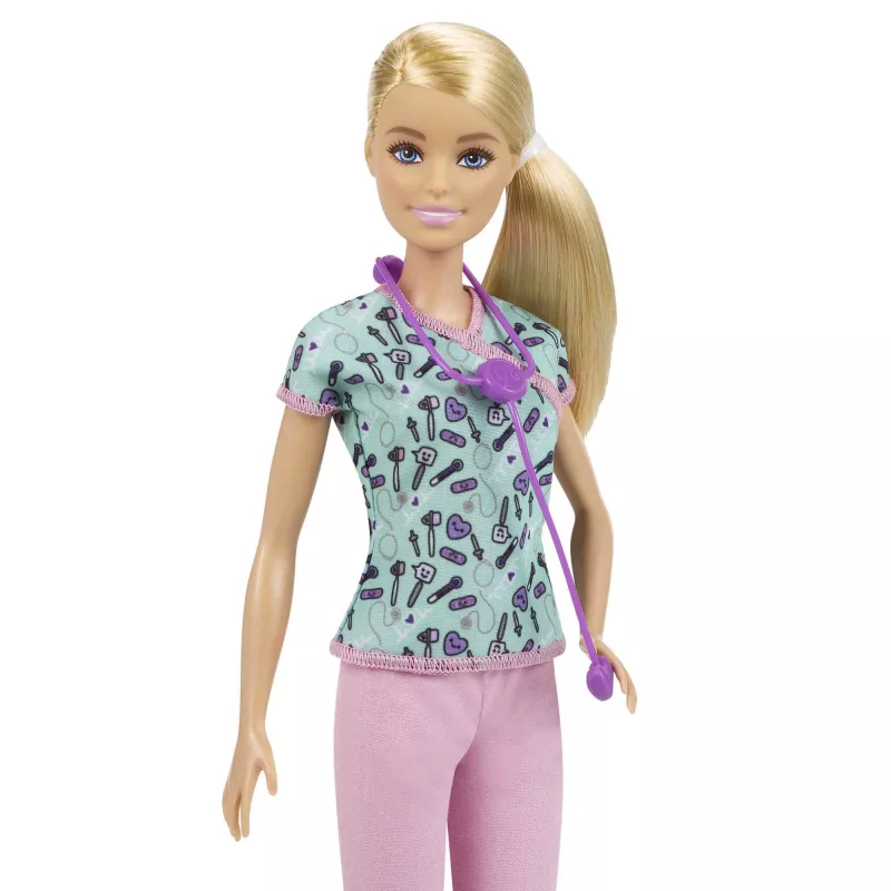Lalka Barbie Pielęgniarka z fartuchem, ubraniami i akcesoriami, Lalka modowa, Kobieta, 3 lat(a), Dziewczynka, 304,8 mm, 120 g
