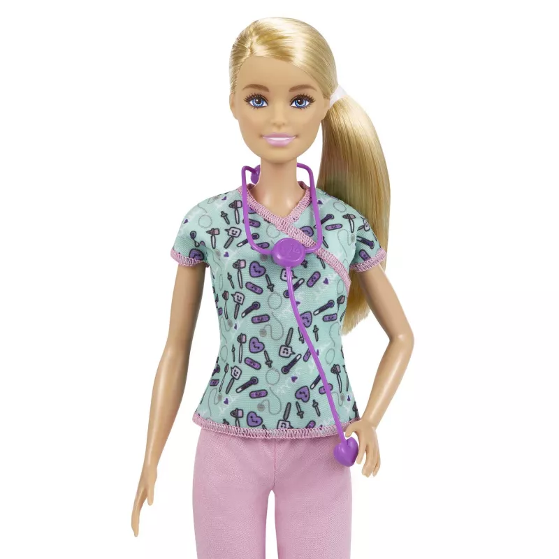 Lalka Barbie Pielęgniarka z fartuchem, ubraniami i akcesoriami, Lalka modowa, Kobieta, 3 lat(a), Dziewczynka, 304,8 mm, 120 g