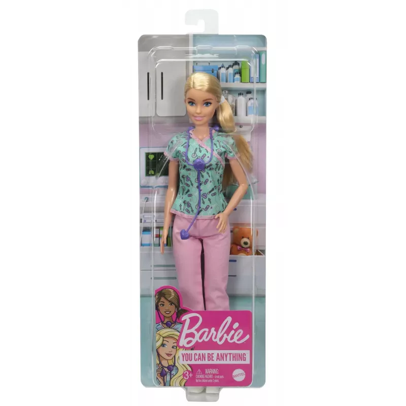 Lalka Barbie Pielęgniarka z fartuchem, ubraniami i akcesoriami, Lalka modowa, Kobieta, 3 lat(a), Dziewczynka, 304,8 mm, 120 g