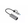 Adapter “i-tec Metal USB-C/USB-A 2.5Gbps Ethernet”, przewodowy, USB Type-A/USB Type-C, Ethernet, 2500 Mbit/s, szary