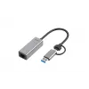 Adapter “i-tec Metal USB-C/USB-A 2.5Gbps Ethernet”, przewodowy, USB Type-A/USB Type-C, Ethernet, 2500 Mbit/s, szary