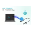 Adapter “i-tec Metal USB-C/USB-A 2.5Gbps Ethernet”, przewodowy, USB Type-A/USB Type-C, Ethernet, 2500 Mbit/s, szary