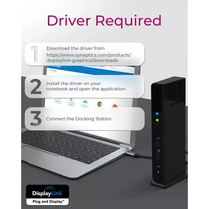 ICY BOX IB-DK2251AC Przewodowy USB 3.2 Gen 2 (3.1 Gen 2) Type-A Czarny