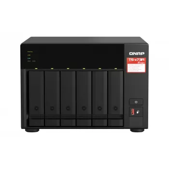 QNAP TS-673A NAS Tower Ryzen Embedded V1500B 8 GB DDR4 0 TB QNAP Turbo System Czarny