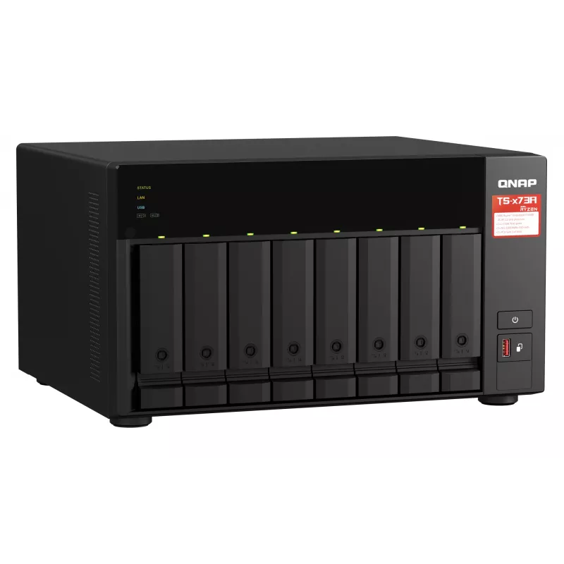 QNAP TS-873A NAS Tower Ryzen Embedded V1500B 8 GB DDR4 0 TB QNAP Turbo System Czarny